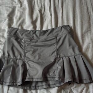 Gray Pleated Skirt